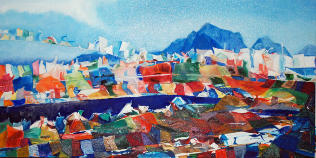 Prayer Flags - Oil on Canvas - 18 x 36