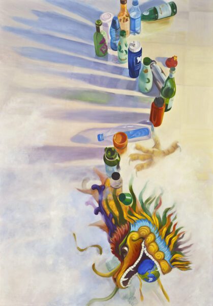 Descending, 36"x48", Oil on board