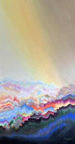 Acrylic, oil on canvas 59x35 in, 2023