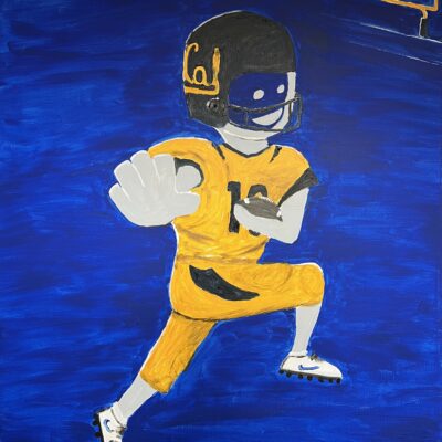 Cal Bear Heisman - Original: Acrylic & Oil on Canvas
3.5' x 2.5' (1 1/2" thick)