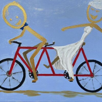 Tandem Wedding - Original: Acrylic & Oil on Canvas
2' x 1'6” (1 1/2" thick)